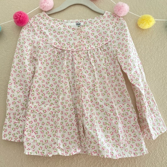 Girls Floral Long Sleeve Blouse - Picture 4 of 5